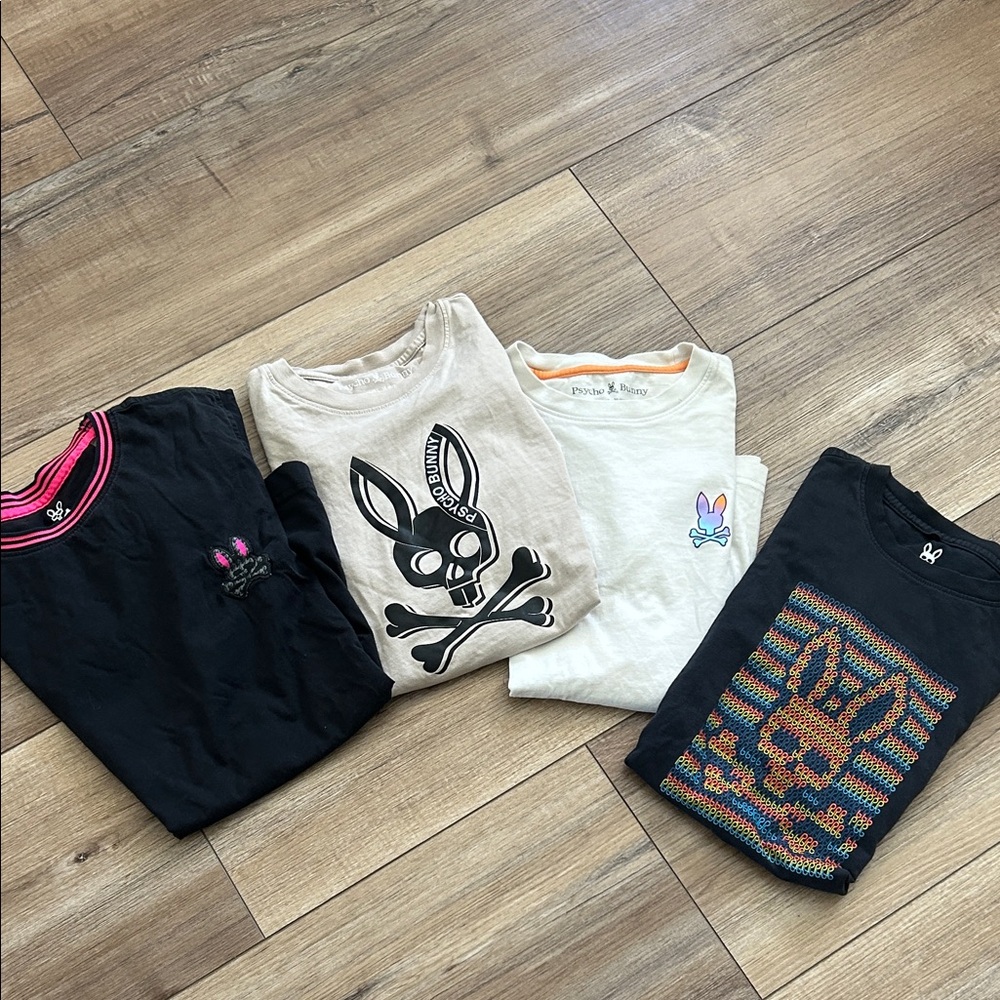 Psycho Bunny Skull Kids T-Shirt - lot of 4 size large